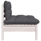 2-Sitzer-Gartensofa mit Kissen Weiß Massivholz Kiefer 2-Sitzer-Gartensofa mit Kissen Weiß Massivholz Kiefer