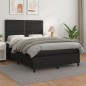 vidaXL Boxspringbett mit Matratze Schwarz 140x190 cm Kunstleder vidaXL Boxspringbett mit Matratze Schwarz 140x190 cm Kunstleder