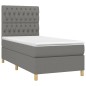 vidaXL Boxspringbett mit Matratze Dunkelgrau 90x200 cm Stoff vidaXL Boxspringbett mit Matratze Dunkelgrau 90x200 cm Stoff