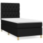 vidaXL Boxspringbett mit Matratze Schwarz 80x200 cm Stoff vidaXL Boxspringbett mit Matratze Schwarz 80x200 cm Stoff