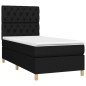 vidaXL Boxspringbett mit Matratze Schwarz 80x200 cm Stoff vidaXL Boxspringbett mit Matratze Schwarz 80x200 cm Stoff