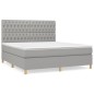 vidaXL Boxspringbett mit Matratze Hellgrau 180x200 cm Stoff vidaXL Boxspringbett mit Matratze Hellgrau 180x200 cm Stoff