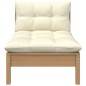 vidaXL Garten-Mittelsofa mit Kissen in Honigbraun Massivholz Kiefer vidaXL Garten-Mittelsofa mit Kissen in Honigbraun Massivholz Kiefer