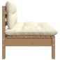 vidaXL Garten-Mittelsofa mit Kissen in Honigbraun Massivholz Kiefer vidaXL Garten-Mittelsofa mit Kissen in Honigbraun Massivholz Kiefer