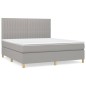 vidaXL Boxspringbett mit Matratze Hellgrau 180x200 cm Stoff vidaXL Boxspringbett mit Matratze Hellgrau 180x200 cm Stoff