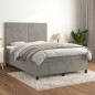 vidaXL Boxspringbett mit Matratze Hellgrau 140x200 cm Samt vidaXL Boxspringbett mit Matratze Hellgrau 140x200 cm Samt
