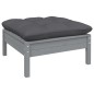 vidaXL Gartenhocker mit Kissen in Grau Massivholz Kiefer vidaXL Gartenhocker mit Kissen in Grau Massivholz Kiefer