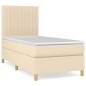 vidaXL Boxspringbett mit Matratze Creme 90x200 cm Stoff vidaXL Boxspringbett mit Matratze Creme 90x200 cm Stoff