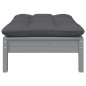 vidaXL Gartenhocker mit Kissen in Grau Massivholz Kiefer vidaXL Gartenhocker mit Kissen in Grau Massivholz Kiefer