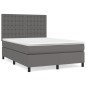 vidaXL Boxspringbett mit Matratze Grau 140x200 cm Kunstleder vidaXL Boxspringbett mit Matratze Grau 140x200 cm Kunstleder