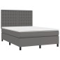 vidaXL Boxspringbett mit Matratze Grau 140x200 cm Kunstleder vidaXL Boxspringbett mit Matratze Grau 140x200 cm Kunstleder