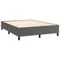vidaXL Boxspringbett mit Matratze Grau 140x200 cm Kunstleder vidaXL Boxspringbett mit Matratze Grau 140x200 cm Kunstleder