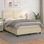 vidaXL Boxspringbett mit Matratze Creme 140x200 cm Kunstleder vidaXL Boxspringbett mit Matratze Creme 140x200 cm Kunstleder