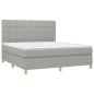 vidaXL Boxspringbett mit Matratze Hellgrau 160x200 cm Stoff vidaXL Boxspringbett mit Matratze Hellgrau 160x200 cm Stoff