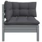 2-Sitzer-Gartensofa mit Kissen Grau Massivholz Kiefer 2-Sitzer-Gartensofa mit Kissen Grau Massivholz Kiefer