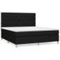 vidaXL Boxspringbett mit Matratze Schwarz 160x200 cm Stoff vidaXL Boxspringbett mit Matratze Schwarz 160x200 cm Stoff