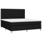 vidaXL Boxspringbett mit Matratze Schwarz 160x200 cm Stoff vidaXL Boxspringbett mit Matratze Schwarz 160x200 cm Stoff