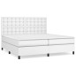 vidaXL Boxspringbett mit Matratze Weiß 200x200 cm Kunstleder vidaXL Boxspringbett mit Matratze Weiß 200x200 cm Kunstleder