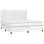vidaXL Boxspringbett mit Matratze Weiß 200x200 cm Kunstleder vidaXL Boxspringbett mit Matratze Weiß 200x200 cm Kunstleder
