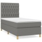 vidaXL Boxspringbett mit Matratze Dunkelgrau 100x200 cm Stoff vidaXL Boxspringbett mit Matratze Dunkelgrau 100x200 cm Stoff
