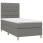 vidaXL Boxspringbett mit Matratze Dunkelgrau 100x200 cm Stoff vidaXL Boxspringbett mit Matratze Dunkelgrau 100x200 cm Stoff