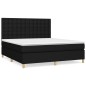 vidaXL Boxspringbett mit Matratze Schwarz 180x200 cm Stoff vidaXL Boxspringbett mit Matratze Schwarz 180x200 cm Stoff