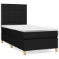 vidaXL Boxspringbett mit Matratze Schwarz 90x200 cm Stoff vidaXL Boxspringbett mit Matratze Schwarz 90x200 cm Stoff