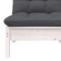 vidaXL Garten-Mittelsofa mit Kissen Weiß Massivholz Kiefer vidaXL Garten-Mittelsofa mit Kissen Weiß Massivholz Kiefer