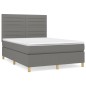 vidaXL Boxspringbett mit Matratze Dunkelgrau 140x200 cm Stoff vidaXL Boxspringbett mit Matratze Dunkelgrau 140x200 cm Stoff