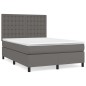vidaXL Boxspringbett mit Matratze Grau 140x190 cm Kunstleder vidaXL Boxspringbett mit Matratze Grau 140x190 cm Kunstleder