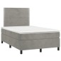 vidaXL Boxspringbett mit Matratze Hellgrau 120x200 cm Samt vidaXL Boxspringbett mit Matratze Hellgrau 120x200 cm Samt