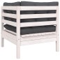 2-Sitzer-Gartensofa mit Kissen Weiß Massivholz Kiefer 2-Sitzer-Gartensofa mit Kissen Weiß Massivholz Kiefer