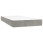 vidaXL Boxspringbett mit Matratze Hellgrau 90x190 cm Samt vidaXL Boxspringbett mit Matratze Hellgrau 90x190 cm Samt