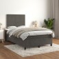 vidaXL Boxspringbett mit Matratze Dunkelgrau 120x200 cm Samt vidaXL Boxspringbett mit Matratze Dunkelgrau 120x200 cm Samt