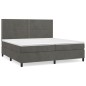 vidaXL Boxspringbett mit Matratze Dunkelgrau 200x200 cm Samt vidaXL Boxspringbett mit Matratze Dunkelgrau 200x200 cm Samt