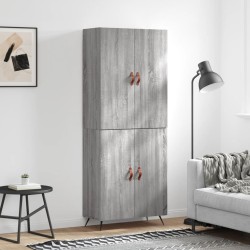 Highboard Grau Sonoma 69,5x34x180 cm Holzwerkstoff