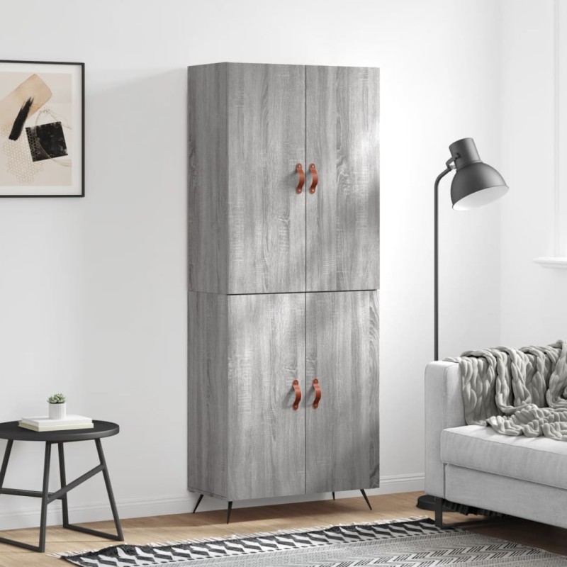 Highboard Grau Sonoma 69,5x34x180 cm Holzwerkstoff Highboard Grau Sonoma 69,5x34x180 cm Holzwerkstoff