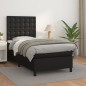 vidaXL Boxspringbett mit Matratze Schwarz 80x200 cm Kunstleder vidaXL Boxspringbett mit Matratze Schwarz 80x200 cm Kunstleder