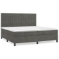 vidaXL Boxspringbett mit Matratze Dunkelgrau 200x200 cm Samt vidaXL Boxspringbett mit Matratze Dunkelgrau 200x200 cm Samt