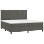 vidaXL Boxspringbett mit Matratze Dunkelgrau 200x200 cm Samt vidaXL Boxspringbett mit Matratze Dunkelgrau 200x200 cm Samt