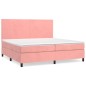 vidaXL Boxspringbett mit Matratze Rosa 200x200 cm Samt vidaXL Boxspringbett mit Matratze Rosa 200x200 cm Samt