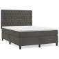 vidaXL Boxspringbett mit Matratze Dunkelgrau 140x190 cm Samt vidaXL Boxspringbett mit Matratze Dunkelgrau 140x190 cm Samt