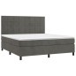 vidaXL Boxspringbett mit Matratze Dunkelgrau 180x200 cm Samt vidaXL Boxspringbett mit Matratze Dunkelgrau 180x200 cm Samt