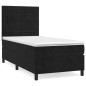 vidaXL Boxspringbett mit Matratze Schwarz 90x200 cm Samt vidaXL Boxspringbett mit Matratze Schwarz 90x200 cm Samt