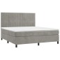 vidaXL Boxspringbett mit Matratze Hellgrau 160x200 cm Samt vidaXL Boxspringbett mit Matratze Hellgrau 160x200 cm Samt