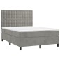 vidaXL Boxspringbett mit Matratze Hellgrau 140x200 cm Samt vidaXL Boxspringbett mit Matratze Hellgrau 140x200 cm Samt