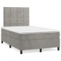 vidaXL Boxspringbett mit Matratze Hellgrau 120x200 cm Samt vidaXL Boxspringbett mit Matratze Hellgrau 120x200 cm Samt