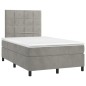 vidaXL Boxspringbett mit Matratze Hellgrau 120x200 cm Samt vidaXL Boxspringbett mit Matratze Hellgrau 120x200 cm Samt