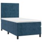 vidaXL Boxspringbett mit Matratze Dunkelblau 100x200 cm Samt vidaXL Boxspringbett mit Matratze Dunkelblau 100x200 cm Samt