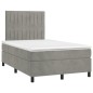 vidaXL Boxspringbett mit Matratze Hellgrau 120x200 cm Samt vidaXL Boxspringbett mit Matratze Hellgrau 120x200 cm Samt